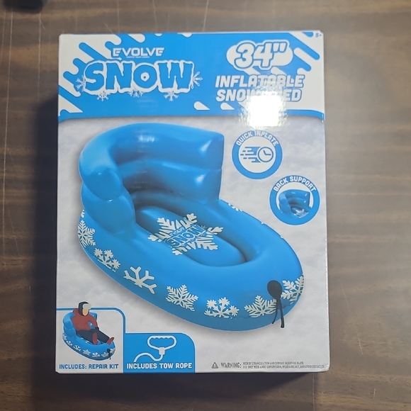 REVOLVE Blue Inflatable Snow Sled - Picture 1 of 4